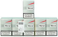 Сигареты WEST Silver Streamtec Filter Смола 6 мг/сиг, Никотин 0,5 мг/сиг, СО 6 мг/сиг.