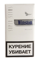 Сигареты WINSTON Super Slims Silver Смола 3 мг/сиг, Никотин 0,3 мг/сиг, СО 2 мг/сиг.