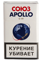 Сигареты СОЮЗ APOLLO C-19 Смола 10 мг/сиг, Никотин 0,6 мг/сиг, СО 10 мг/сиг.