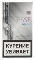 Сигареты ESSE Super Slim One/1 Смола 1 мг/сиг, Никотин 0,1 мг/сиг, СО 1 мг/сиг.