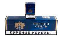 Сигареты РУССКИЙ СТИЛЬ синие Смола 6 мг/сиг, Никотин 0,5 мг/сиг, СО 8 мг/сиг.