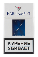Сигареты PARLIAMENT Night Blue Смола 8 мг/сиг, Никотин 0,5 мг/сиг, СО 9 мг/сиг.