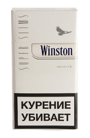 Сигареты WINSTON Super Slims White Смола 1 мг/сиг, Никотин 0,1 мг/сиг, СО 1 мг/сиг.