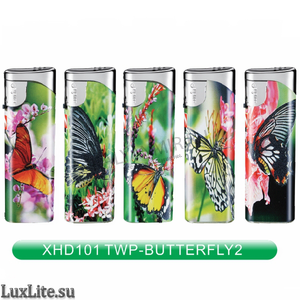 Купить Зажигалка текстурированная LUXLITE XHD 101 TWP BUTTERFLY-2 бабочки