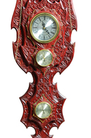 Герб РОССИЯ с часами, саблями, гигрометром и градусником (резной)