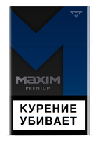 Сигареты MAXIM Premium Blue Смола 7 мг/сиг, Никотин 0,6 мг/сиг, СО 7 мг/сиг.