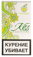 Сигареты KISS Fantasy Super Slims (яблоко)  Смола 5 мг/сиг, Никотин 0,5 мг/сиг, СО 5 мг/сиг.