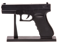 Зажигалка пистолет Glock 18 черный (Black) на подставке