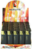 Зажигалка LUXLITE XHD 6677 BLACK RUBBER GOLD CAP SP