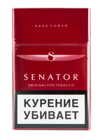Сигареты SENATOR вишня Смола 5 мг/сиг, Никотин 0,5 мг/сиг, СО 5 мг/сиг.