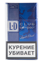 Сигареты LD Club Compact Blue Смола 6 мг/сиг, Никотин 0,5 мг/сиг, СО 8 мг/сиг.