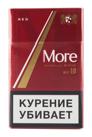 Сигареты MORE LD Red Смола 9 мг/сиг, Никотин 0,6 мг/сиг, СО 10 мг/сиг.