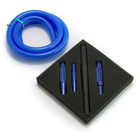 Шланг силиконовый AMY DELUXE синий (металлический разборный мундштук)