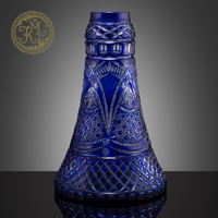 Хрустальная ваза KM Каир 48 см синяя