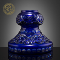 Хрустальная ваза KM Александрия 28 см синяя