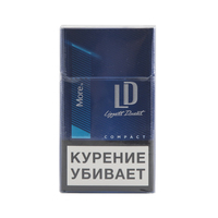 Сигареты MORE by LD Compact Blue Смола 7 мг/сиг, Никотин 0,4 мг/сиг, СО 9 мг/сиг.