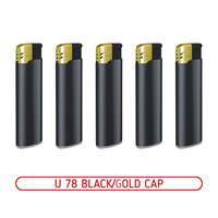Зажигалка пьезо USLITE U 78 BLACK/GOLD CAP