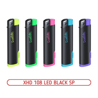 Зажигалка пьезо LUXLITE XHD 108 LED BLACK SP