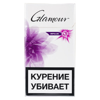 Сигареты GLAMOUR Impulse Super Slims Смола 5 мг/сиг, Никотин 0,5 мг/сиг, СО 5 мг/сиг.