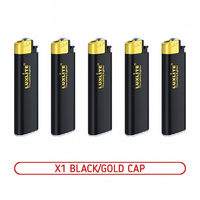 Зажигалка механическая LUXLITE X1 BLACK/GOLD CAP