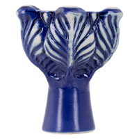 Чаша белая глина KM ЦВЕТОК керамика, синяя глазурь (высота 9.6 см, диаметр 7.5 см, глубина 1.7 см)
