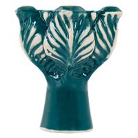 Чаша белая глина KM ЦВЕТОК керамика, зеленая глазурь (высота 9.6 см, диаметр 7.5 см, глубина 1.7 см)