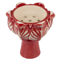 Чаша белая глина KM ЦВЕТОК керамика, красная глазурь (высота 9.6 см, диаметр 7.5 см, глубина 1.7 см)
