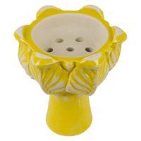 Чаша белая глина KM ЦВЕТОК керамика, жёлтая глазурь (высота 9.6 см, диаметр 7.5 см, глубина 1.7 см)
