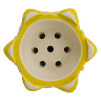Чаша белая глина KM ЦВЕТОК керамика, жёлтая глазурь (высота 9.6 см, диаметр 7.5 см, глубина 1.7 см)