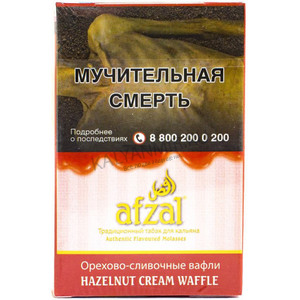 Купить Табак AFZAL 40 г Hazelnut Craem Waffle (Сладкие вафли с орехами и взбитыми сливками)